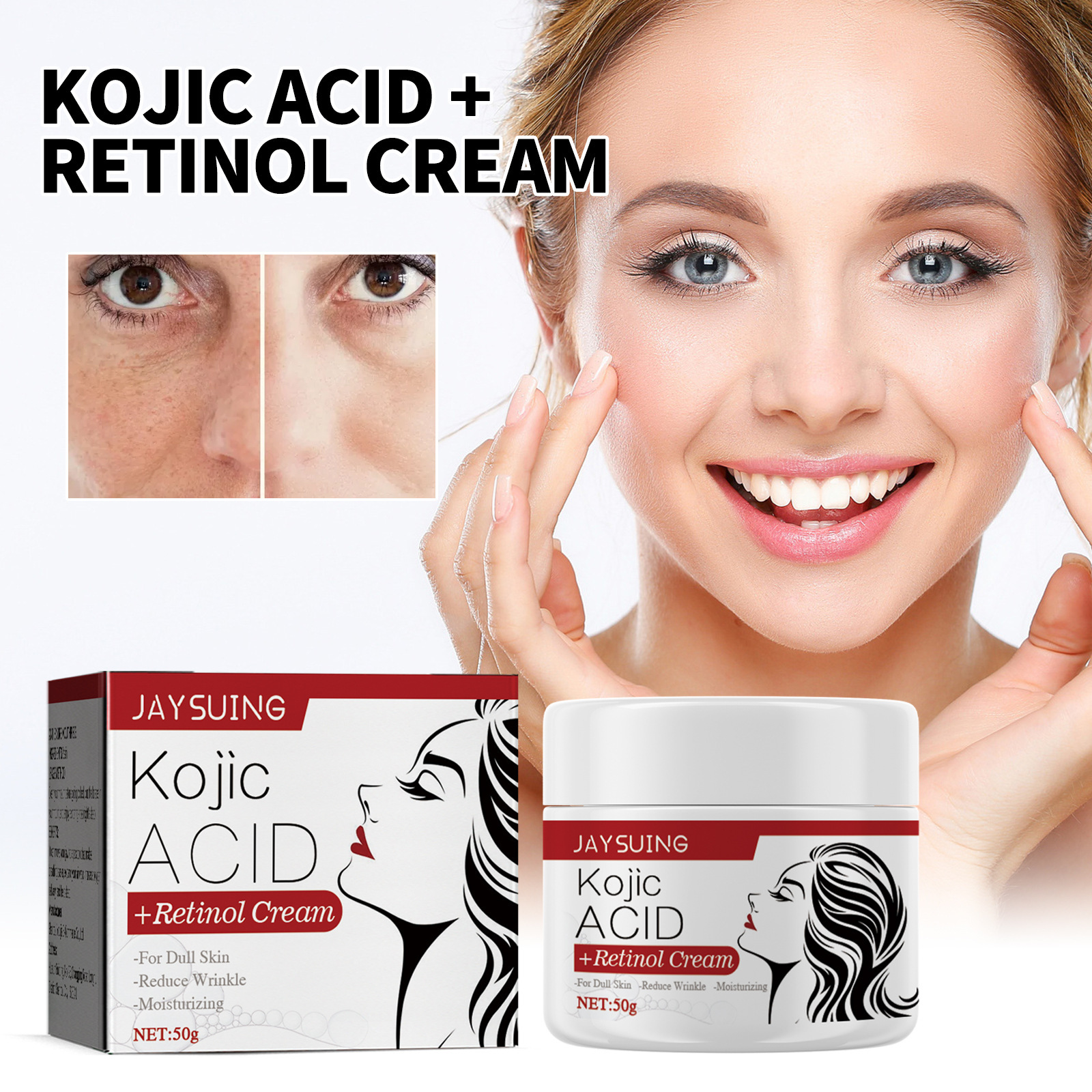 Jayswing Retinol posvetli mozolje in gube, pomaga učvrstiti, vlaži in deluje proti staranju kreme za obraz_voghion.com