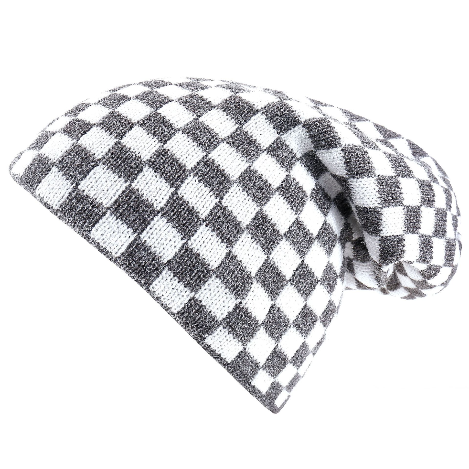 Corea del Sur Dongdaemun nuevo tablero de tela escocesa sombrero de lana de punto hombres y mujeres otoño e invierno cálido Jersey frío sombrero melón sombrero