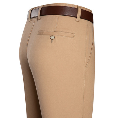 2021春秋季休闲中年纯色春季薄款现货潮流直筒型口袋装饰西装裤|ms