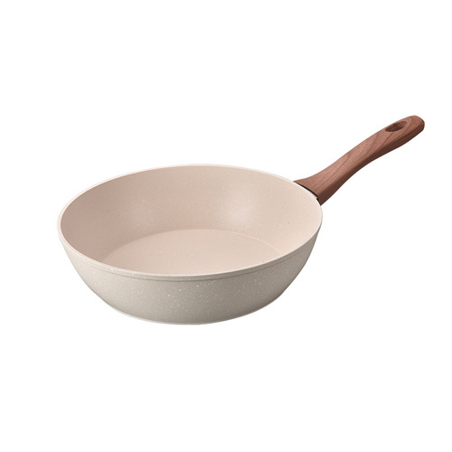 Medical stone wok household cooking pot no oil smoke frying pan induction cooker universal non-stick pan wholesale