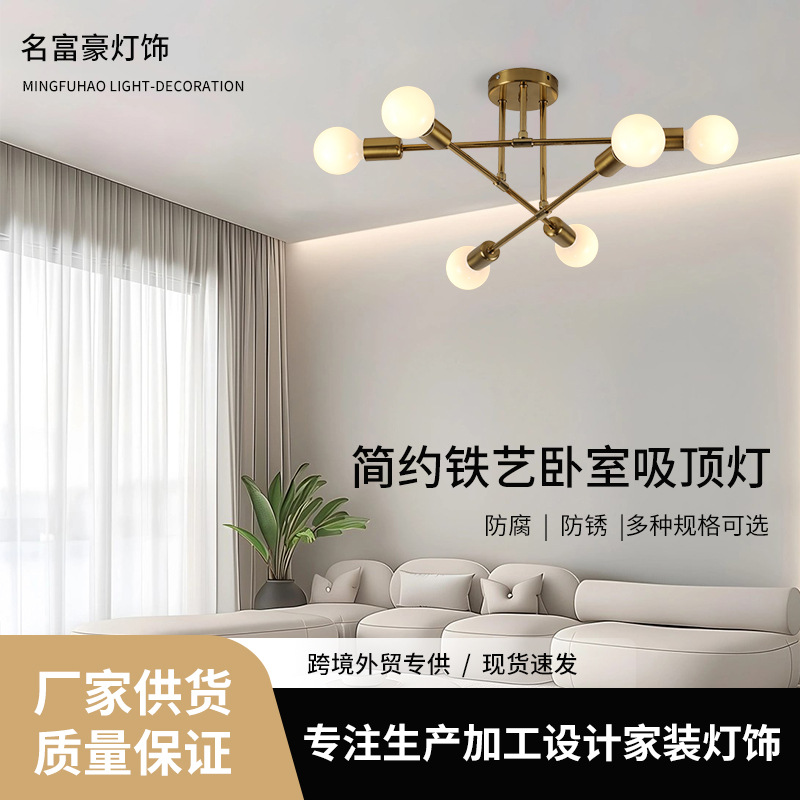 跨境北欧吸顶灯创意个性多头客厅卧室书房灯现代简约房间家用灯具