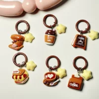 Симпатичный кофейный магазин Звезды брелок Сладкая девчушка сердце висит звезда мультяшная сумка подвеска аксессуары для девочек