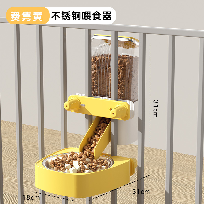 Jaula para mascotas, bebedero, gato colgante, alimentador de agua potable, cuenco para perros, cuenco para gatos, suministros para jaulas para perros de gran capacidad