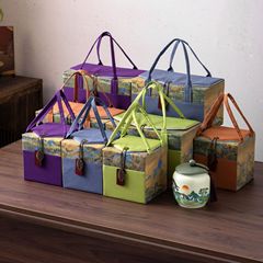 中国風セラミック茶缶包装箱空のギフトボックスハイエンド空箱ハイエンド茶缶白茶プーアル茶
