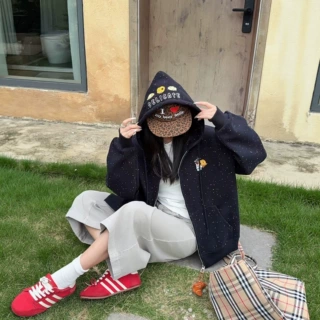 675韩系连帽开衫女2026秋季韩系外贸百搭显瘦运动休闲时尚外套女