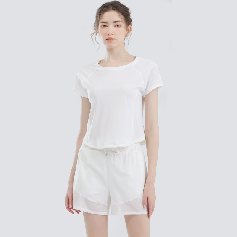 ヨガスーツ半袖レディース夏ゆったり痩身プロスポーツトレーニングトップフィットネス朝ランニング速乾Tシャツ|undefined