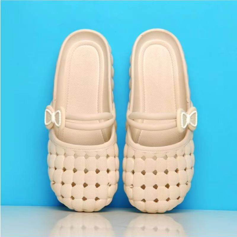 Sandalias de Mujer Estilo Coreano 2023, Verano, Punta Cerrada, Huecas, Planas, Tipo Enfermera, Cómodas y Ligeras