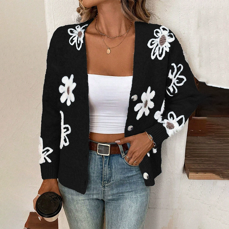 Cardigan, Amazon, flowered, European style