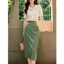 法式高级感正式场合盐系轻熟干练气质休闲衬衫裙子两件套装女夏季