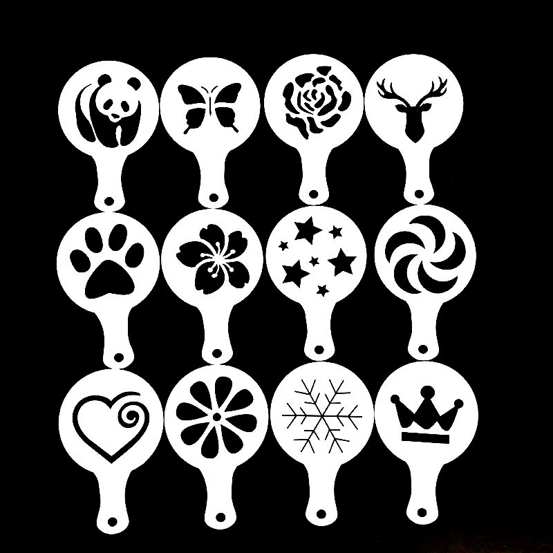 Гирлянда форма для печати кофе модель вспомогательное оборудование модный кофейный прибор пластик 12 штук