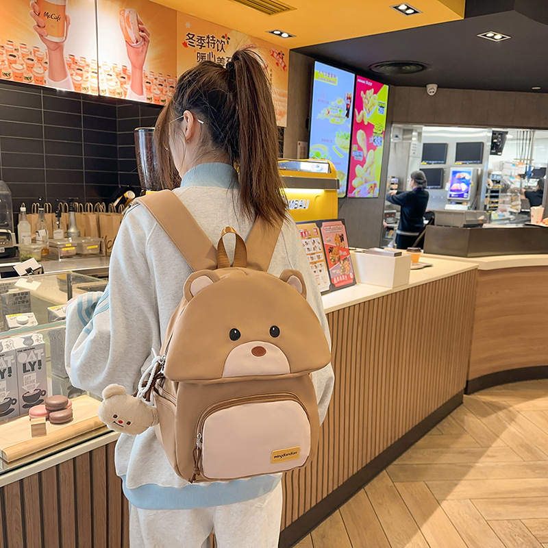 Jardín de infantes mochila de dibujos animados para mujeres ocio versátil gran capacidad lindos mochila de niños oso mochila de hombro comercio exterior