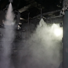 坑底破碎站卸车区微米级干雾抑尘系统 水气双流体干雾抑尘设备