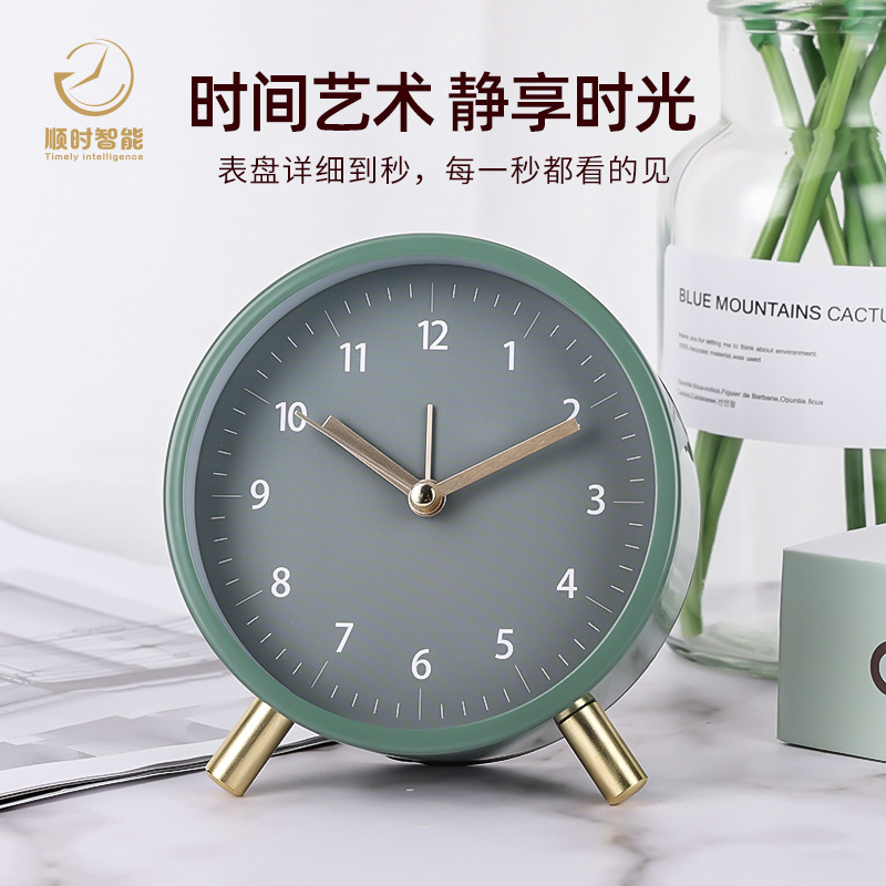 Jiangxi factory dedicated to Nordic desktop mute clock simple bedroom alarm clock living room fashion creative light luxury clock