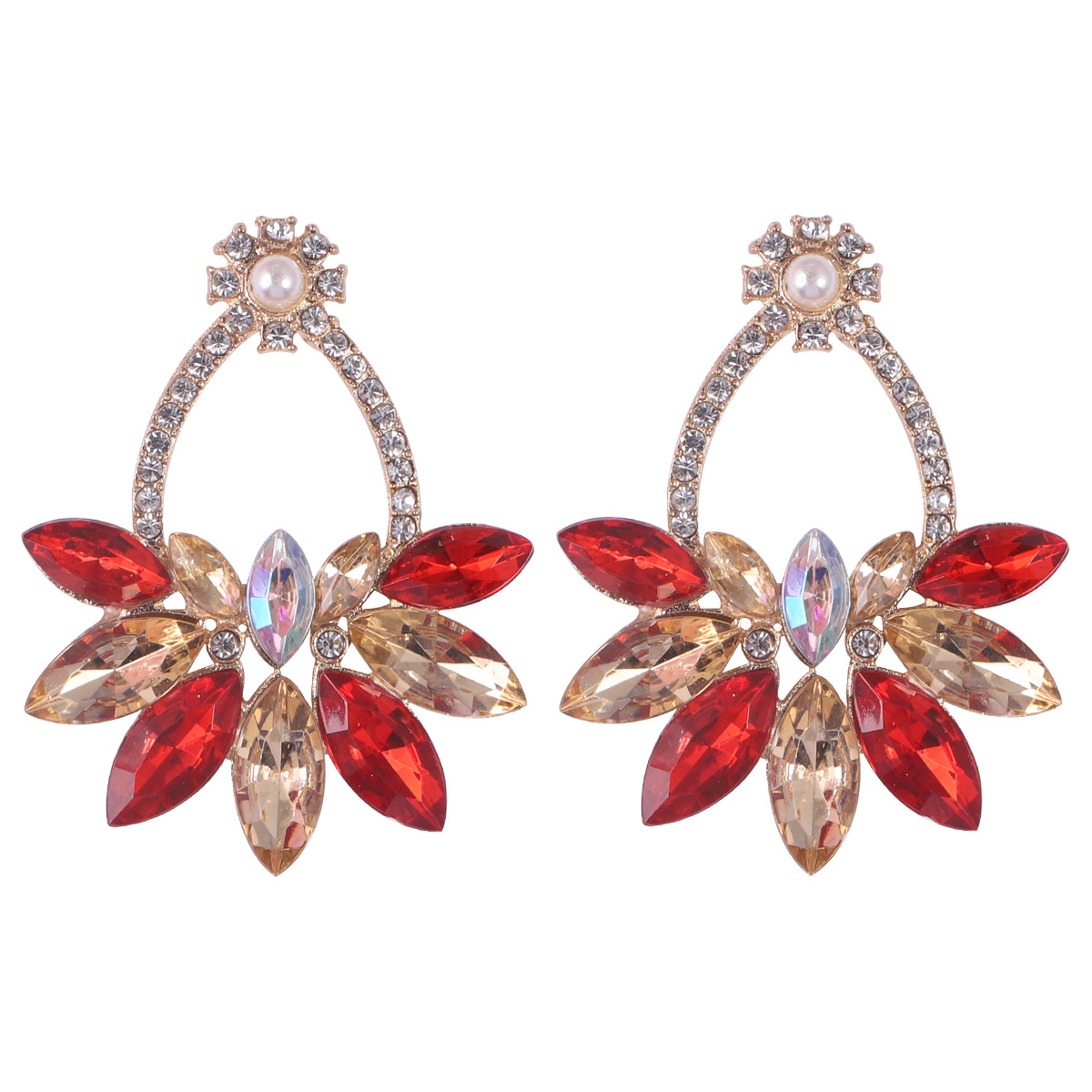 15g Weight Artificial Gemstones Inlay Material Drop Earrings Classification 1 Pair Quantity Daily Occasion Alloy Material Water Droplets Pattern Women'S Gender Rhinestone Design Retro Style Retro Water Droplets Alloy Rhinestone Artificial Gemstones Drop Earrings 1 Pair 11