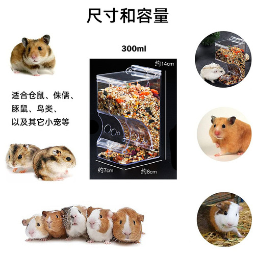 Automatic hamster feeder, hedgehog and squirrel feeding basin, fixed hanging cage, parrot and bird feeding feeder