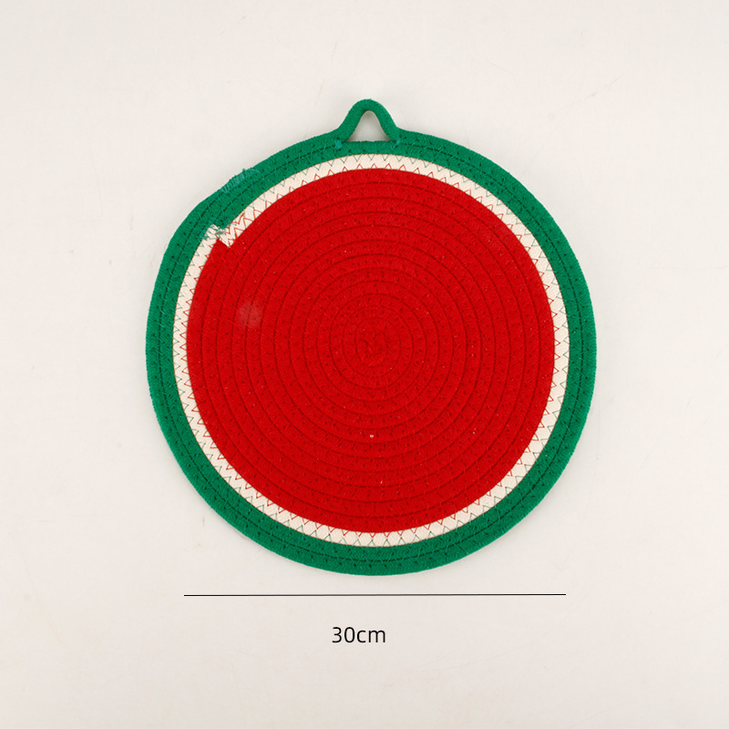 Cojín de paja transfronteriza tela de algodón impresa cojín de taza tejido a mano cojín casero de corteza de maíz cojín de mesa aislante térmico a prueba de quemaduras