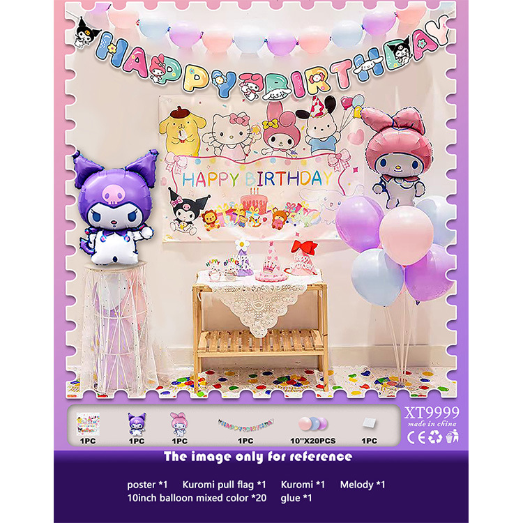 Fiesta de cumpleaños redonda escena diseño decorativo globo traje de juguete para niños globo de aluminio letras y números