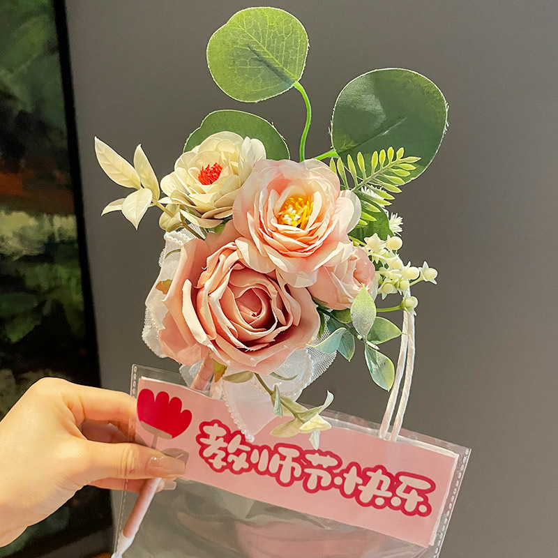原创新款实用礼物花束金香花笔幼儿园郁开学教师节永生花笔签字笔|undefined