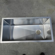 出口热销款洗手盆超大单槽厨房水槽不锈钢手工盆400深加深工业盆