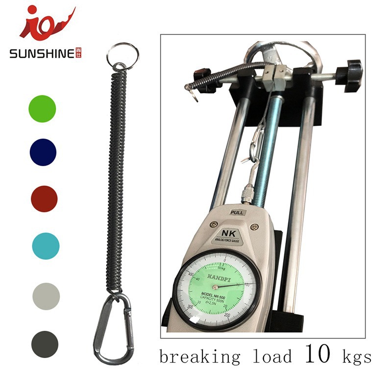 FUENTE Dispositivo de control de peces al por mayor de fábrica cuerda perdida cuerda de resorte de alambre de acero telescópica 1 M equipo de pesca cuerda anti-perdida a largo plazo en stock