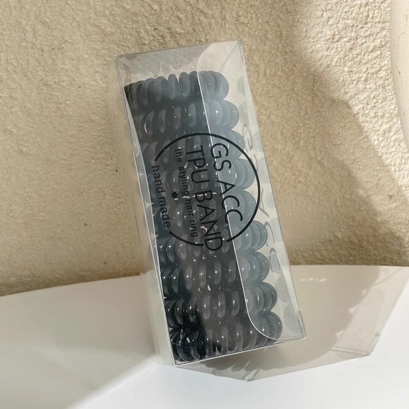 Moda de color gelatina esmerilado cabello telefónico bucle de cabello de alta elasticidad duradera correa de goma simple mujer cabeza de cabello de cola de caballo toque de cabello