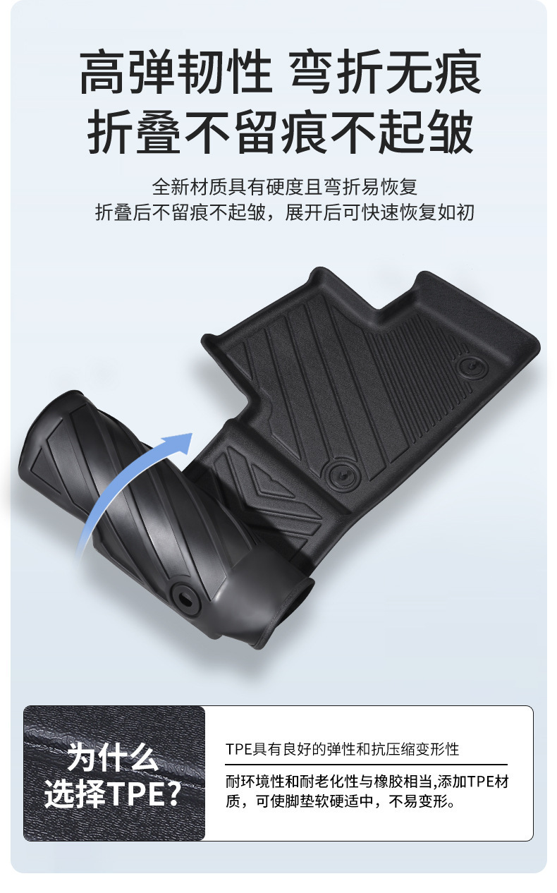 TPE car floor mats for Chevrolet Cruze, full coverage, easy to maintain, dirt-resistant and wear-resistant car floor mats