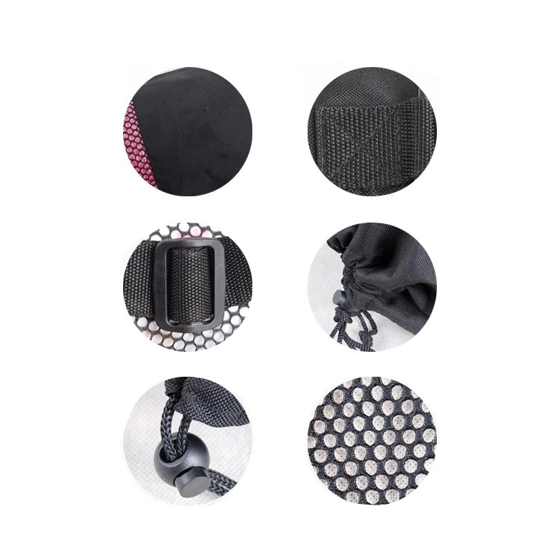 Estera de yoga bolsa de malla transpirable portátil fácil de transportar bolsa de malla portátil bolsa de malla elástica fabricante de bolsa de malla al por mayor