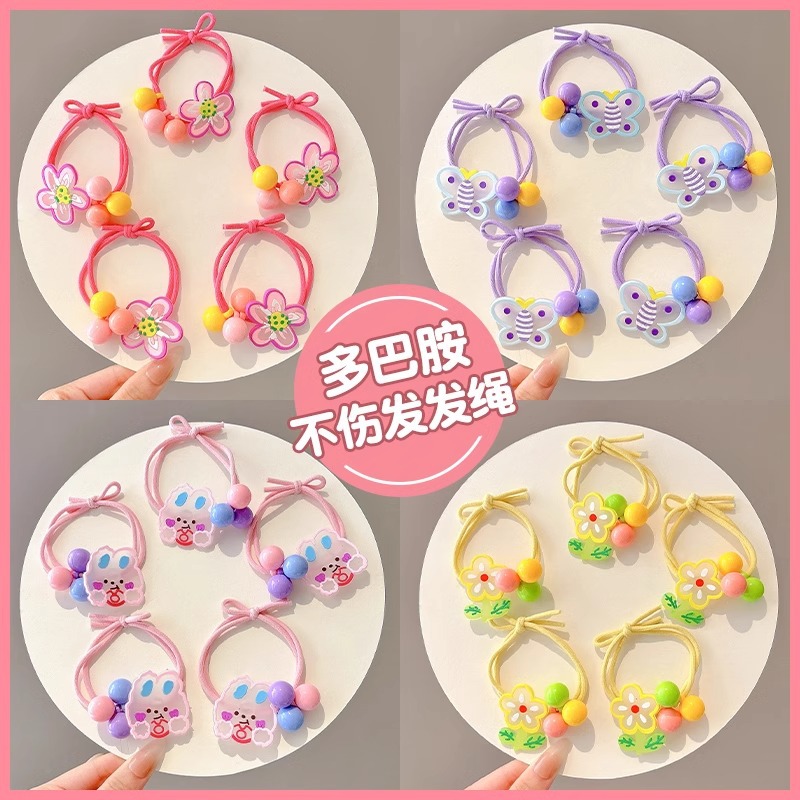 Cuerdas de cabeza de niños niñas no lastiman cabello elástico buena banda de cabello de niña adornos para el cabello lindos flores adornos para el cabello