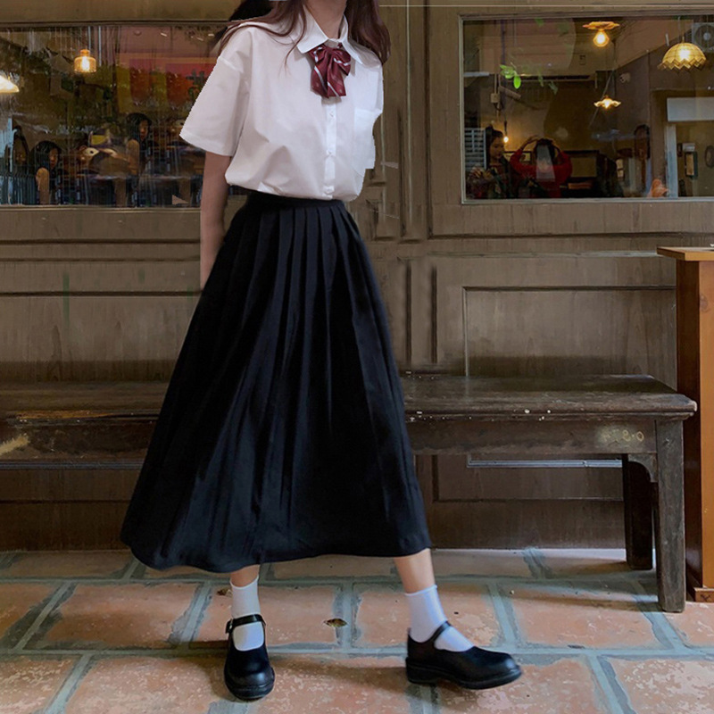 jk Uniform Summer Female British Preppy Style Autum White Shirt High School Student Class Uniform Graduation Sports Meeting Student Suit