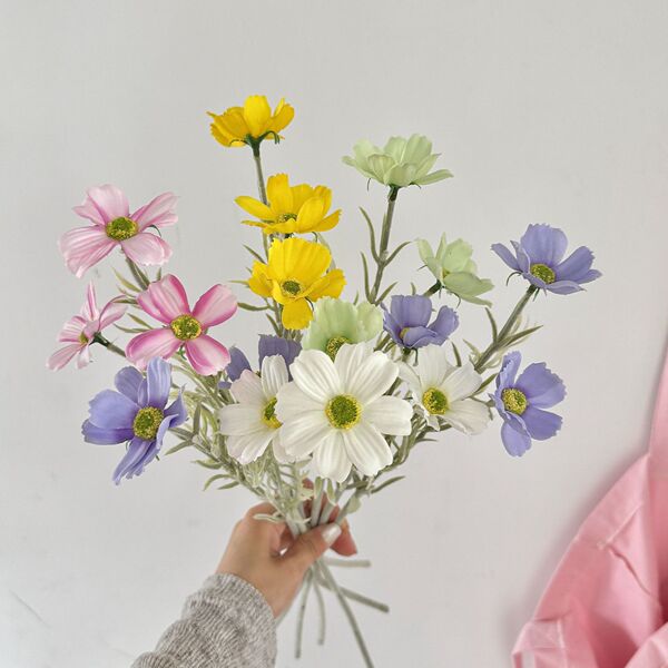 Simulated flocking Gesang chrysanthemum fake cosmos bouquet home decoration ornaments floral flower arrangement immortal wedding photography flowers