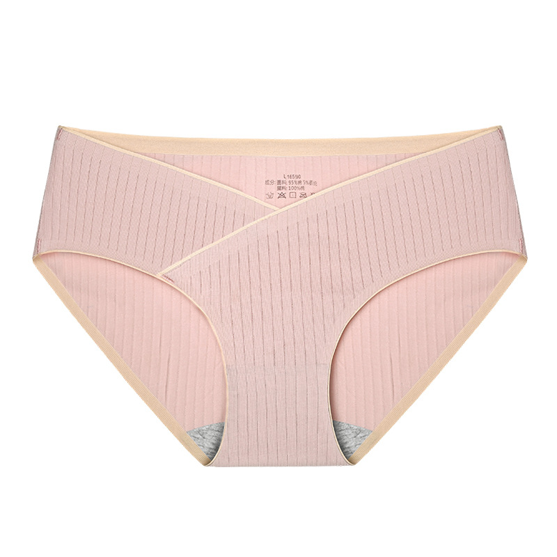 Ropa interior de las mujeres embarazadas de algodón puro embarazo temprano mujeres embarazadas de entrepierna de algodón sin costuras temprano, medio y tardío embarazo vientre soporte ropa interior de cintura baja