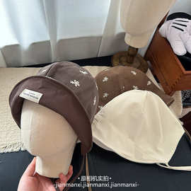 2026新款韩系包头帽子女春夏季出游遮阳双面带甜美刺绣碎花萝莉帽