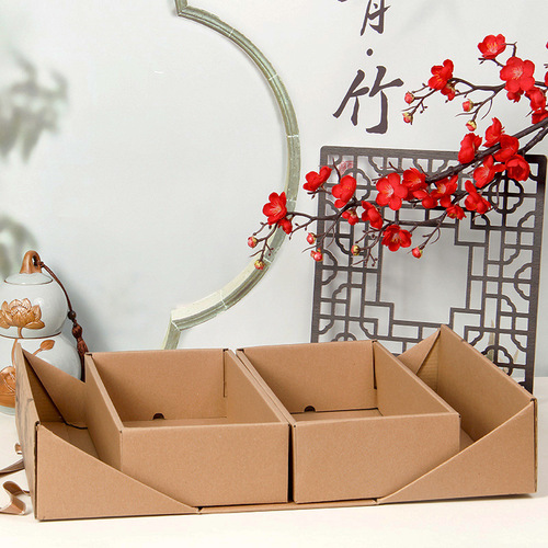 Souvenir packaging box double-layer retro carton empty box cured meat cooked food agricultural products Mid-Autumn Festival portable gift box wholesale