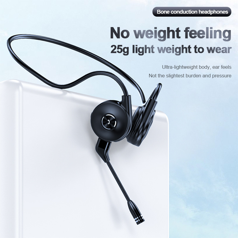 New M1 Bluetooth Headset Bone Conduction Ear with Mark Running Ear Hanging Sports True Stereo Business Foreign Trade Wholesale
