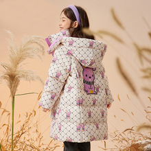 儿童羽绒服女童中长款2025新款洋气女孩中大童冬季加厚外套女大童