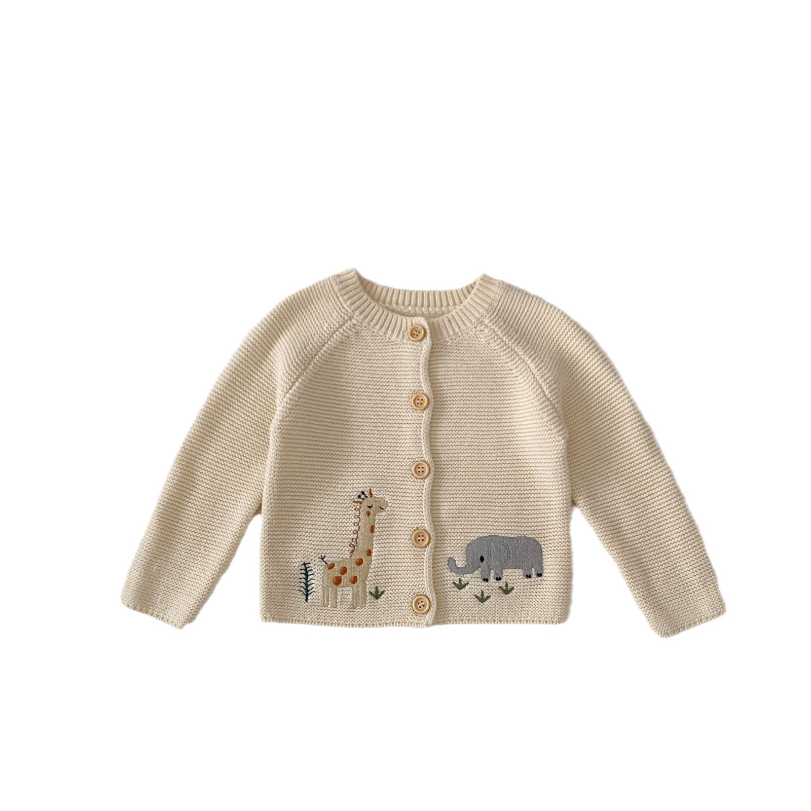 Ins2024 autumn clothing for infants young children, boys girls, cute and fun embroidered round neck cotton yarn sweater,_voghion.com