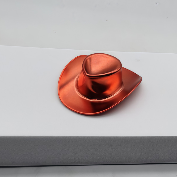 Flash láser clásico sombrero de vaquero patrón decoración fiesta color olla tapa al por mayor muñeca de juguete accesorios sombreros