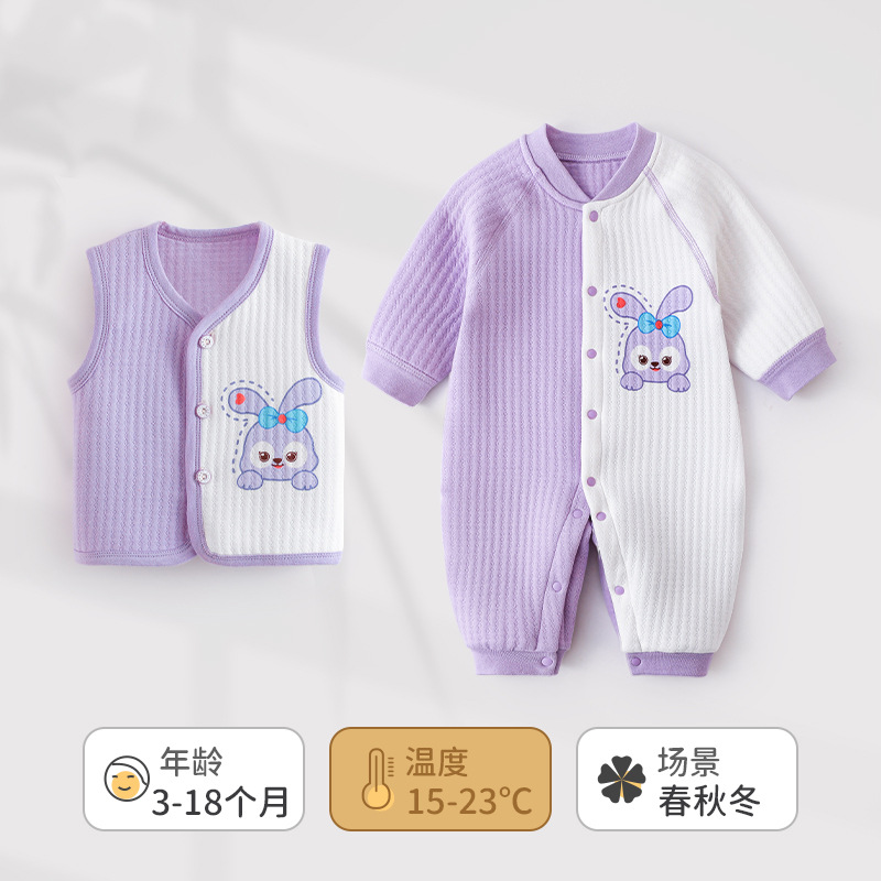 Ropa de otoño e invierno para bebés, monos de algodón puro para bebés, peleles cálidos y adorables de algodón acolchado para niños y niñas, mamelucos para recién nacidos.