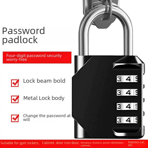 Factory Four-Digit Password Lock Tool Box Suitcase Locker Gym Password Padlock Anti-Theft Car Basket Lock