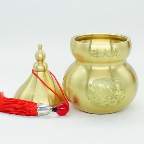 Copper gourd ornaments brass fire dragon bottle home crafts ornaments fire dragon open lid gourd dropshipping