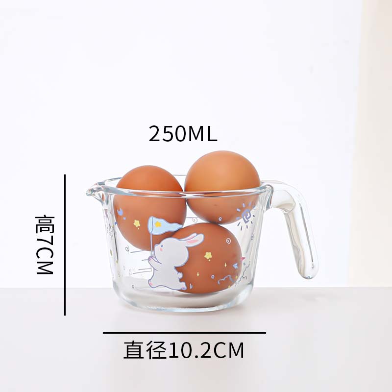 Nuevos productos de taza de medición de vidrio transparente para el hogar de gran capacidad engrosada taza de escala resistente a altas temperaturas taza de hornear cuchara de medición al por mayor