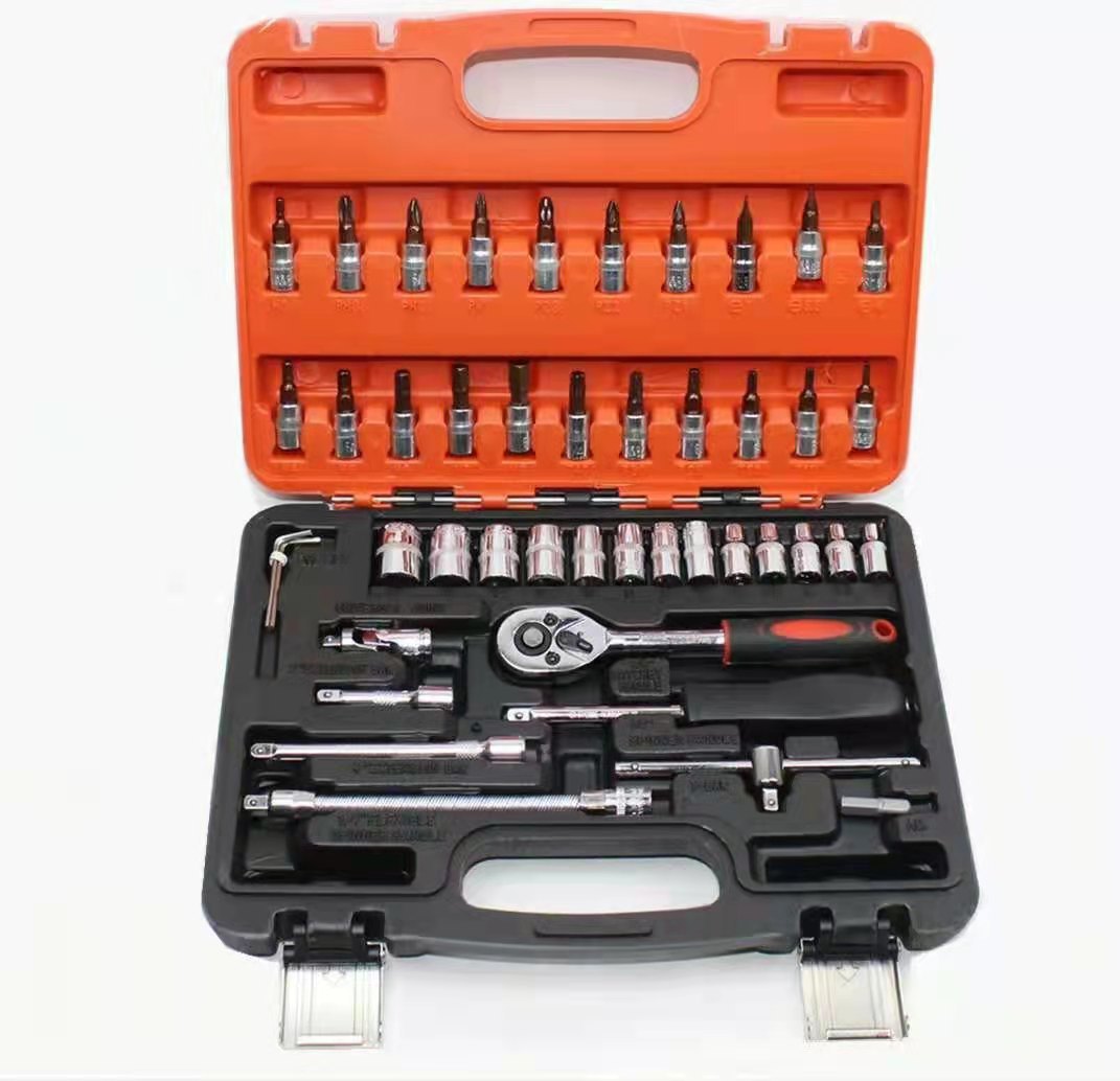 Fabricante en stock reparación de la máquina reparación de automóviles manga S2 rojo lote cabeza 46 piezas 53 Piezas 32 piezas con conjunto de herramientas de coche cromo vanadio acero