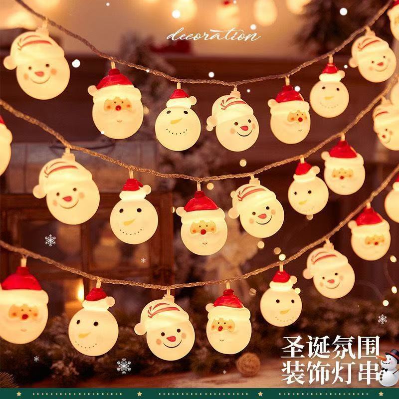 Led Christmas Tree Decoration Pendant Christmas Lights Old Man Snowman Scene Layout Christmas Lights Flashing String Lights