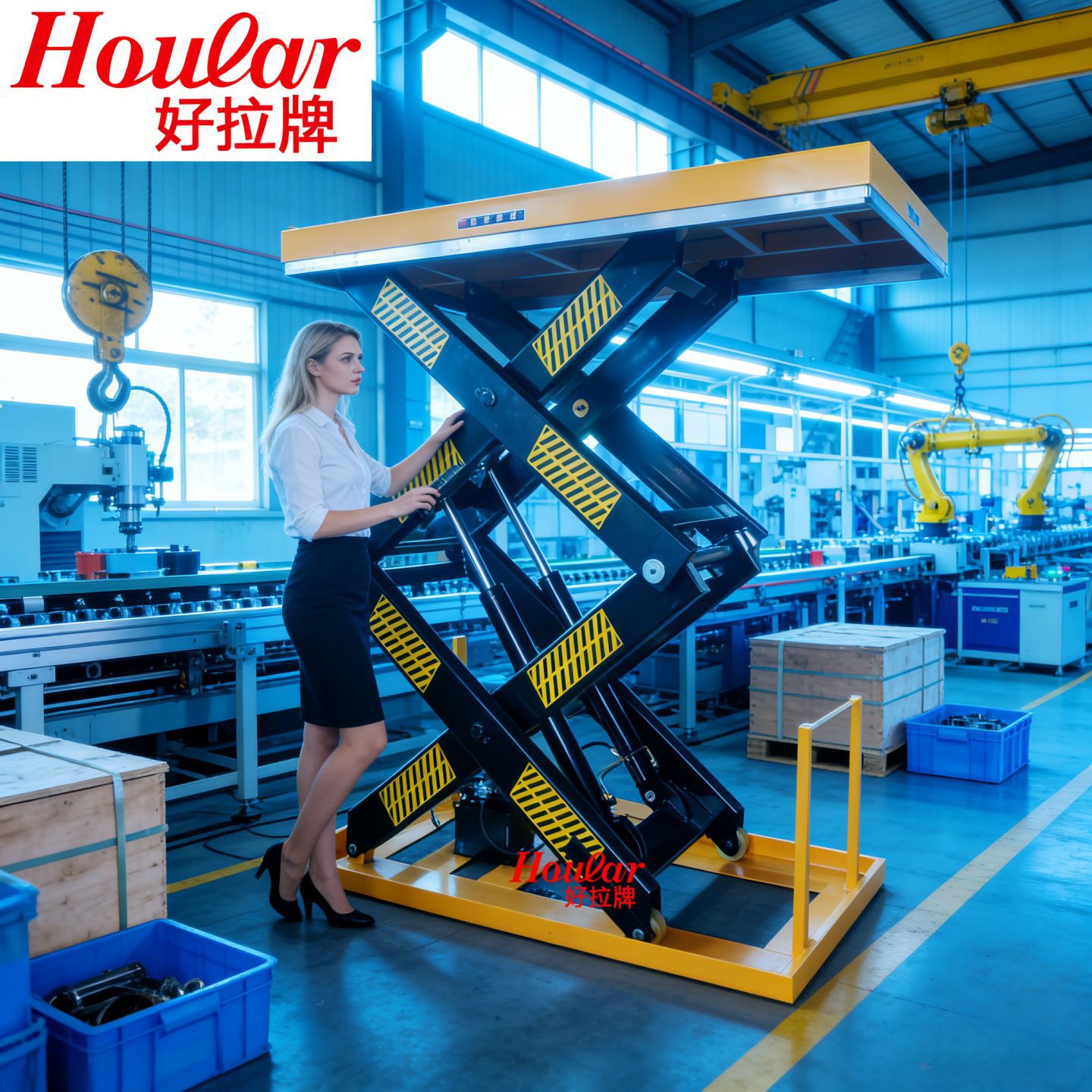 自动升降机固定式升降电动台HW1001电动升降平台电动液压升降台