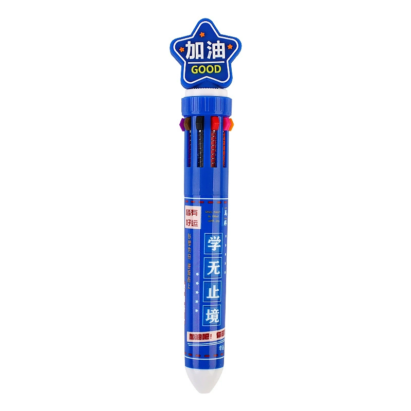 Creative multicoloured rollerball pen for students, ballpoint pen, 10 colors