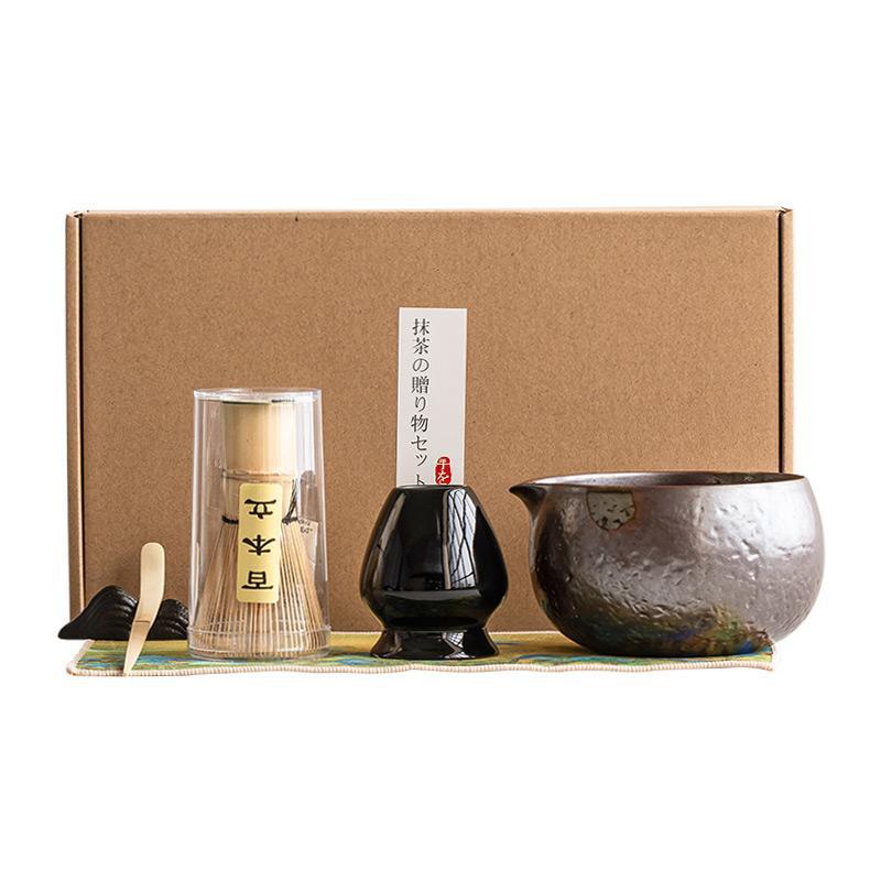 Fábrica de cerámica antigua marrón matcha tazón conjunto de herramientas de té accesorios de té 100 taza de té vertical tazón de té japonés mezcla de té