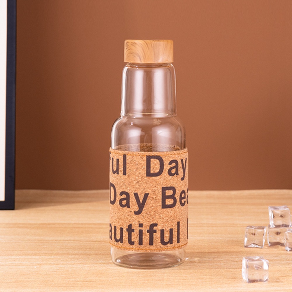 Summer Water Cup Student High-End Fashion Influencer Large Capacity Sports Glass Cup Children Heat-Proof On-the-Go Coffee Wine Bottle