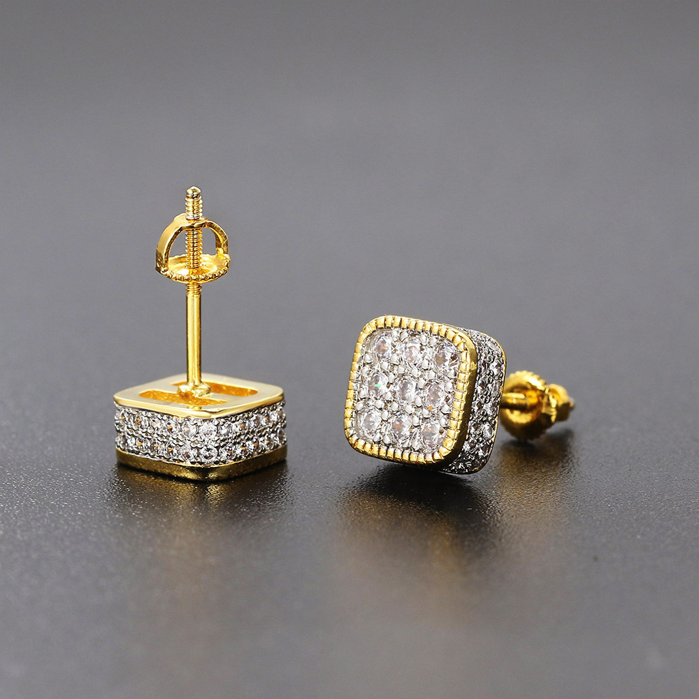 5g Weight Copper Ear Needle Material White Gold Plated, Gold Plated Plating Material Zircon Inlay Material Ear Studs Classification 1 Pair Quantity Daily, Party, Street Occasion Copper Material Round, Square, Heart Shape Pattern Unisex Gender Plating, Inlay Design Hip-Hop Style Gold, Silver Color 1 Pair Hip-Hop Round Square Heart Shape Plating Inlay Copper Zircon White Gold Plated Gold Plated Ear Studs 28