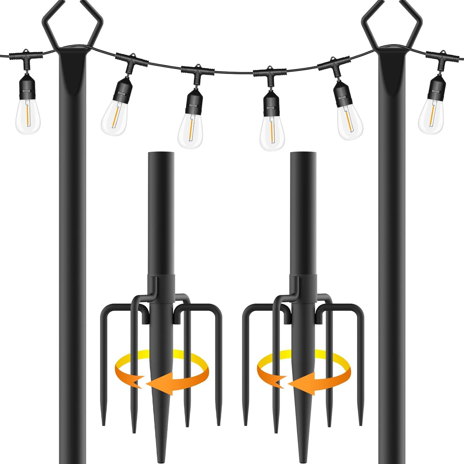 Amazon explosión de decoración al aire libre barra de soporte de lámpara barra de soporte de metal jardín barra de camping barra de lámpara de cadena