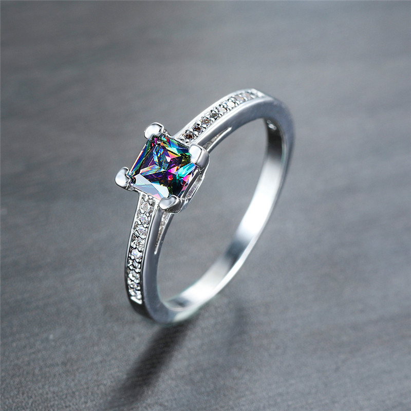 Simple Style Geometric Copper Inlay Zircon Rings 1 Piece